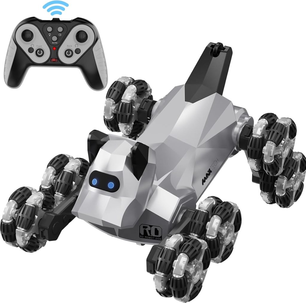 NQD® RC Robot Dog Toy, 8-Wheel Drive Stunt Robotic Dog, 360° Spin Drift & 75° Climbing RC Car, Remote Control Robot with LED Light & Sound, Electronic Pet Gift for Boys 3-12