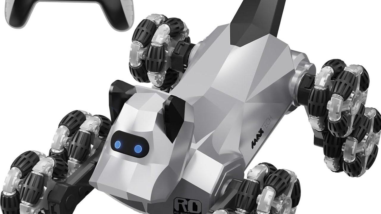 NQD® RC Robot Dog Toy, 8-Wheel Drive Stunt Robotic Dog, 360° Spin Drift & 75° Climbing RC Car, Remote Control Robot with LED Light & Sound, Electronic Pet Gift for Boys 3-12