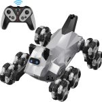 NQD® RC Robot Dog Toy, 8-Wheel Drive Stunt Robotic Dog, 360° Spin Drift & 75° Climbing RC Car, Remote Control Robot with LED Light & Sound, Electronic Pet Gift for Boys 3-12