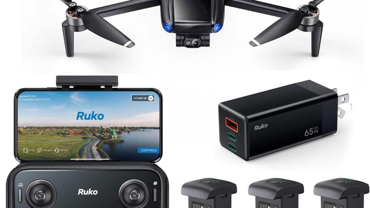 Ruko U11MINI 4K Drones with Camera for Adults 4K and PD65W USB C Charger